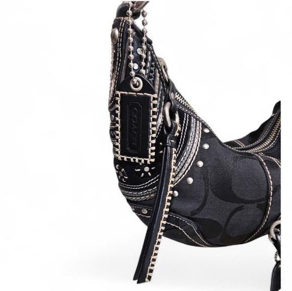 Coach Mia 2006 RARE & Vintage Black & Silver Hobo Set - Picture 4 of 13